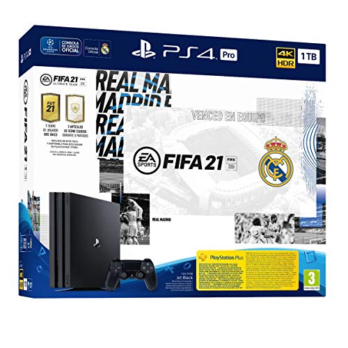 PlayStation 4 Pro (PS4) - Consola de 1 TB + FIFA 21, Edición Real Madrid