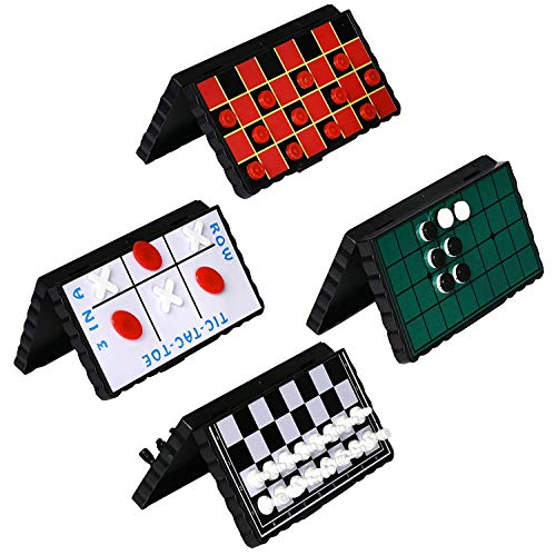 Point Games Juego de Juego de Tablero de Viaje Paquete de 4 Juegos magnéticos clásicos para niños Incluye tableros y Piezas Individuales para Damas, ajedrez, Punta de Tic-TAC Point Games Juego de Juego de Tablero de Viaje Paquete de 4 Juegos magnéticos clásicos para niños Incluye tableros y Piezas Individuales para Damas, ajedrez, Punta de Tic-TAC
