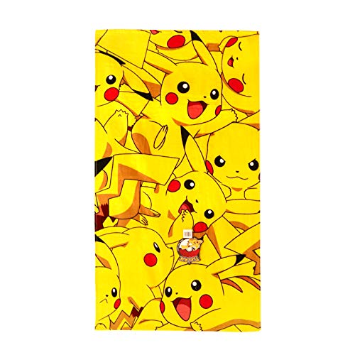 Pokemon Boom Pikachu - Toalla (algodón, 140 x 70 x 2 cm), Color Amarillo