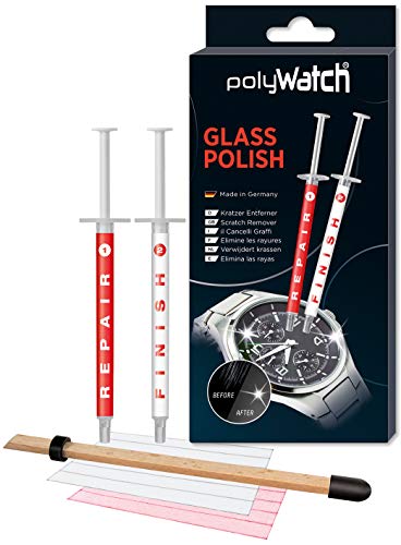 PolyWatch Pulidor de cristal | arañazos | reloj para quitar arañazos | Eliminador de arañazos | Eliminador de arañazos de cristal