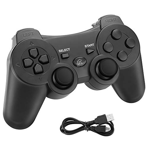 Powcan Mando Inalámbrico PS3, Bluetooth PS3 Gamepad Controller Doble vibración Mando a Distancia Joystick para Playstation 3 y PC Windows 7/8/9/10 con Cable de Carga USB (Negro) Powcan Mando Inalámbrico PS3, Bluetooth PS3 Gamepad Controller Doble vibración Mando a Distancia Joystick para Playstation 3 y PC Windows 7/8/9/10 con Cable de Carga USB (Negro)