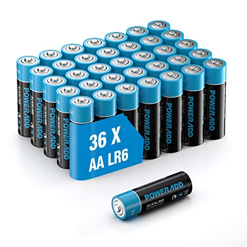 Poweradd Pilas Alcalinas AA Baterías LR6 de 10 Años Larga Duración para Linternas, Relojes, Mandos a Distancia, Juguetes-36 Unidades de 1.5V Poweradd Pilas Alcalinas AA Baterías LR6 de 10 Años Larga Duración para Linternas, Relojes, Mandos a Distancia, Juguetes-36 Unidades de 1.5V