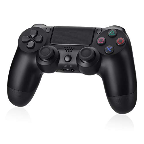 Powerextra Controlador Inalámbrico PS4 - Diseño Avanzado 3D-Sensor y G-Sensor-Gamepad Wireless Bluetooth con Doble Vibración Compatible PS4 Windows XP 7 8 8.1 10 Android iOS13.0 y Superior