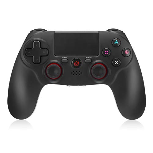 Powerextra Mando Inalámbrico para PS4 - Controller Bluetooth Gamepad Joystick DualShock 4 con Sensor de 6 Ejes y Vibración Doble Touch Pad Audio Jack para PS4 Windows XP 7 8 8.1 10 Android iOS13.0