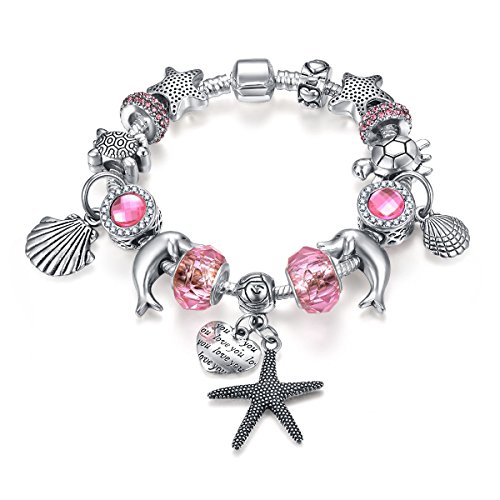Presentski Pulsera de Pulsera de Encanto con Estrellas de delfín para la Boda de cumpleaños de Las Mujeres de la Muchacha Presentski Pulsera de Pulsera de Encanto con Estrellas de delfín para la Boda de cumpleaños de Las Mujeres de la Muchacha