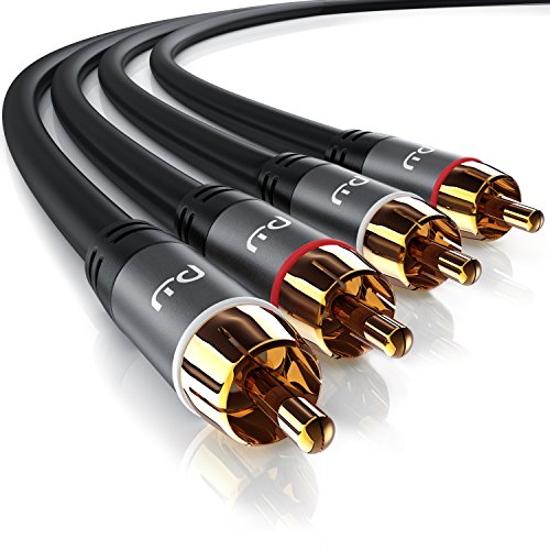 Primewire - 0,5m HQ Audio Cable - 2X Conectores RCA Macho a 2X Conectores RCA Macho - Conector metálico de precisión - Serie Design Cool Grey