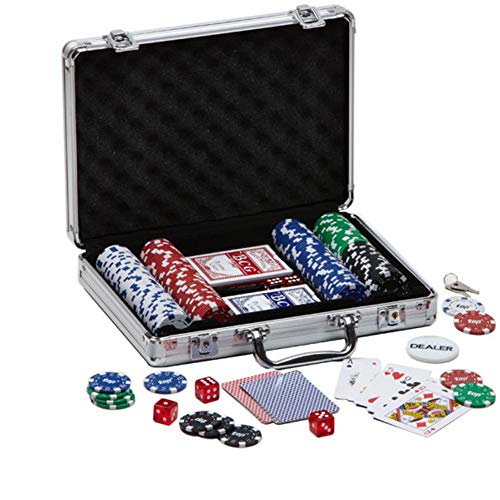 PROMO SHOP Maletin Poker con 200 Fichas de Poker de 5 valores Distintos, 5 Dados, Distribuidor de Fichas y 2 Barajas · Poker Set Profesional con Maletin de Poker de Aluminio Resistente PROMO SHOP Maletin Poker con 200 Fichas de Poker de 5 valores Distintos, 5 Dados, Distribuidor de Fichas y 2 Barajas · Poker Set Profesional con Maletin de Poker de Aluminio Resistente
