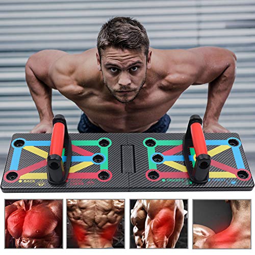 Push Up Rack Board, 12 en 1 equipo multifuncional plegable para ejercicios en el hogar, marco de entrenamiento portátil push-up, utilizado para hombres, mujeres, entrenamiento en el hogar