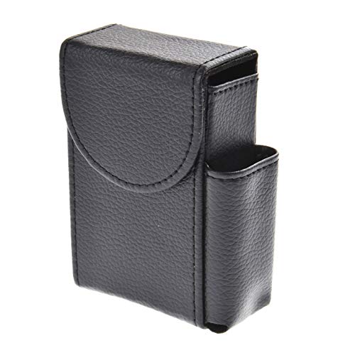 Quantum Abacus Caja/Funda para Paquetes de cigarillos de Cuero PU, con Compartimento Adicional para un mechero Mini, Color: Negro, Mod. 327-01 Quantum Abacus Caja/Funda para Paquetes de cigarillos de Cuero PU, con Compartimento Adicional para un mechero Mini, Color: Negro, Mod. 327-01