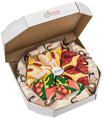 Rainbow Socks - Pizza MIX Italiana Hawaiana Pepperoni Mujer Hombre - 4 pares de Calcetines - Tamaño 36-40 Rainbow Socks - Pizza MIX Italiana Hawaiana Pepperoni Mujer Hombre - 4 pares de Calcetines - Tamaño 36-40