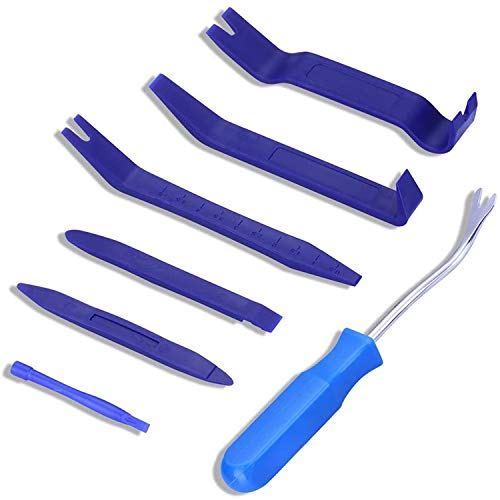 Randalfy Kit de Herramientas Desmontaje Coche, 7 Piezas Herramienta de Desmontar del Panel Frontal del Coche para Desmontar el Audio del Coche y Quitar la Tapicería del Vehículo Randalfy Kit de Herramientas Desmontaje Coche, 7 Piezas Herramienta de Desmontar del Panel Frontal del Coche para Desmontar el Audio del Coche y Quitar la Tapicería del Vehículo