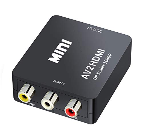 RCA a HDMI, QGECEN Adaptador AV a HDMI de Audio y Video Soporte 1080P con Cable de Alimentación USB para WII PS2 Gamecube VHS Camara Laptop DVD Proyector RCA a HDMI, QGECEN Adaptador AV a HDMI de Audio y Video Soporte 1080P con Cable de Alimentación USB para WII PS2 Gamecube VHS Camara Laptop DVD Proyector