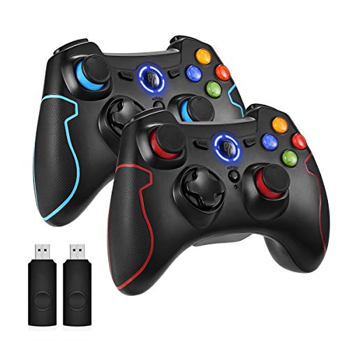 REDSTORM Mando PC,Paquete de 2, Mando USB, Gamepad de Windows con Vibración Dual, Función Turbo, para PS3 / Android/Windows