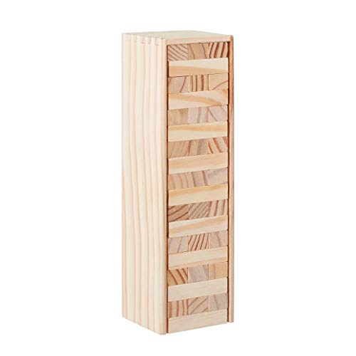 Relaxdays Juego Torre de Madera, 54 Bloques Apilables, para Niños y Adultos, Juguete Habilidad Divertido, Marrón, Color (10022792) Relaxdays Juego Torre de Madera, 54 Bloques Apilables, para Niños y Adultos, Juguete Habilidad Divertido, Marrón, Color (10022792)