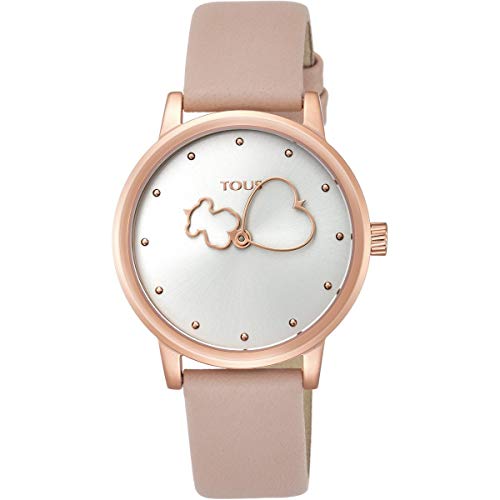 Reloj Tous Bear Time de acero IP rosado con correa de piel nude Ref:800350925 Reloj Tous Bear Time de acero IP rosado con correa de piel nude Ref:800350925