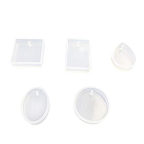 RETYLY Moldes De Fundicion De Resina De Silicona De 5 Formas Con Agujero Colgante Para Resina Epoxi, Fabricacion De Joyas Arete Pendiente Diy Artesania RETYLY Moldes De Fundicion De Resina De Silicona De 5 Formas Con Agujero Colgante Para Resina Epoxi, Fabricacion De Joyas Arete Pendiente Diy Artesania