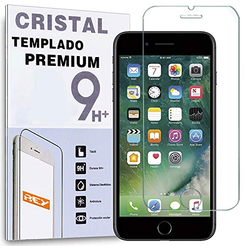 REY Protector de Pantalla para iPhone 7 / iPhone 8 / iPhone SE 2020, Cristal Vidrio Templado Premium REY Protector de Pantalla para iPhone 7 / iPhone 8 / iPhone SE 2020, Cristal Vidrio Templado Premium