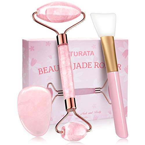 Rodillo de Jade, TURATA Facial Masaje Piedra Gua Sha Jade, Antienvejecedor Belleza Natural Dispositivo Herramienta, Rejuvenece La Piel De La Cara Cuello y Cuerpo, Piel Que Aprieta Rodillo de Jade, TURATA Facial Masaje Piedra Gua Sha Jade, Antienvejecedor Belleza Natural Dispositivo Herramienta, Rejuvenece La Piel De La Cara Cuello y Cuerpo, Piel Que Aprieta