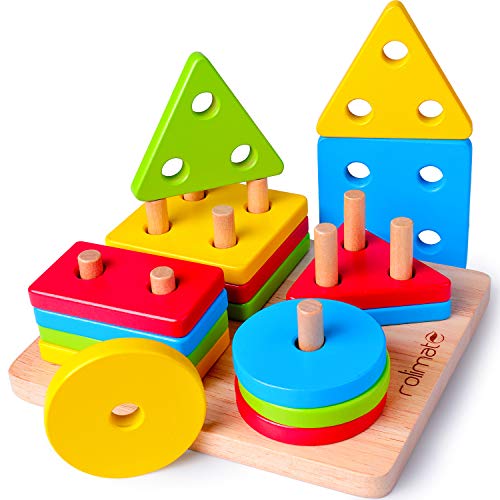 Rolimate Juguetes para Niños Pequeños Apilador Geométrico De Madera, Stack & Sort Board Tablero para Apilar y Clasificar, Juguetes Educativos Montessori Cumpleaños para Niños Niñas Bebés 2 3 4+ Años Rolimate Juguetes para Niños Pequeños Apilador Geométrico De Madera, Stack & Sort Board Tablero para Apilar y Clasificar, Juguetes Educativos Montessori Cumpleaños para Niños Niñas Bebés 2 3 4+ Años