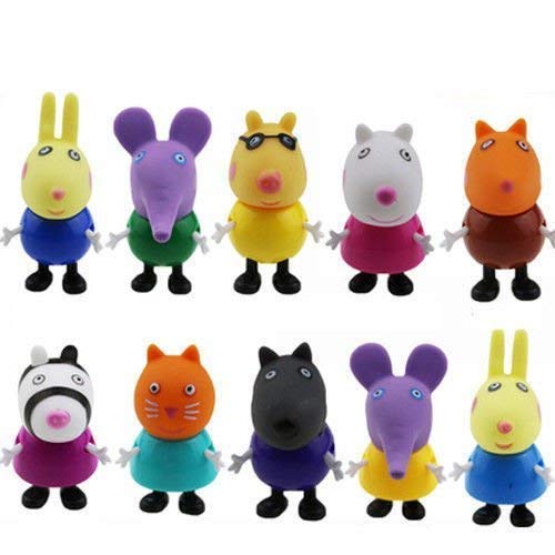 Row_120cc 10 Figuras de Peppa Pig, Juguetes y Amigos, Paquete de Figuras de Familia Emily Rebecca, Juguetes para Niños, Regalo de Navidad Row_120cc 10 Figuras de Peppa Pig, Juguetes y Amigos, Paquete de Figuras de Familia Emily Rebecca, Juguetes para Niños, Regalo de Navidad
