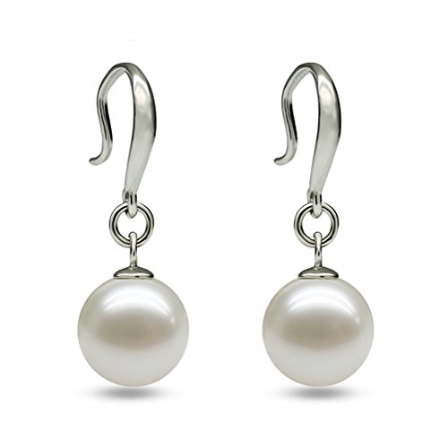 Ruikey Perlas Pendientes Pendientes Elegantes Forma de Perla Artificial Colgar Pendientes Idea de Regalo para Mujeres Niñas (1 Par)