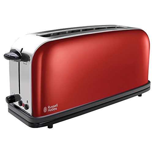 Russell Hobbs Colours Plus 21391-56 - Tostadora (Ranura Larga y Ancha, para 2 Rebanadas, Acero Inoxidable, Rojo)