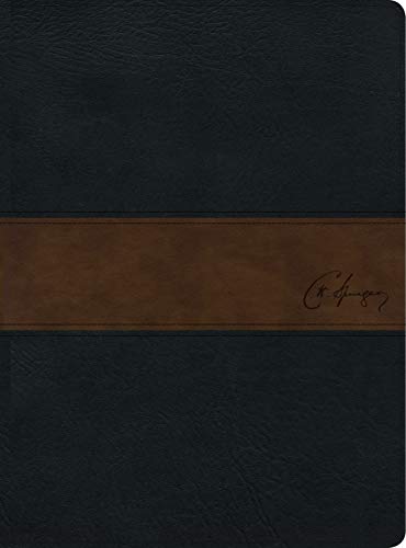 RVR 1960 Biblia de estudio Spurgeon, negro/marrón símil piel