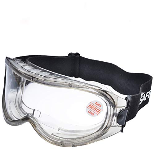 SAFEYEAR Laboratorio Gafas Protectoras de Seguridad de Obra gafas proteccion [Cinta ajustable] SG007 con Lentes Policarbonatos Protección contra Impacto Soldadura Laboral Graduadas Trabajo