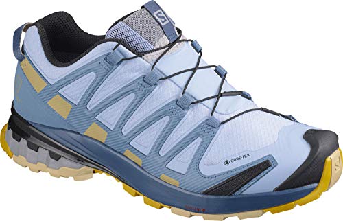 Salomon XA Pro 3D V8 W, Zapatillas De Trail Running Y Sanderismo Impermeables Versión Màs Ligera Mujer, Azul (Kentucky Blue/Dark Denim/Pale Khaki), 36 2/3 EU