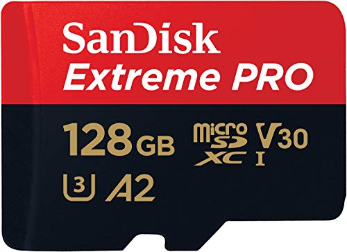 SanDisk Extreme PRO - Tarjeta de memoria microSDXC de 128 GB con adaptador SD, A2, hasta 170 MB/s, Class 10, U3 y V30 SanDisk Extreme PRO - Tarjeta de memoria microSDXC de 128 GB con adaptador SD, A2, hasta 170 MB/s, Class 10, U3 y V30