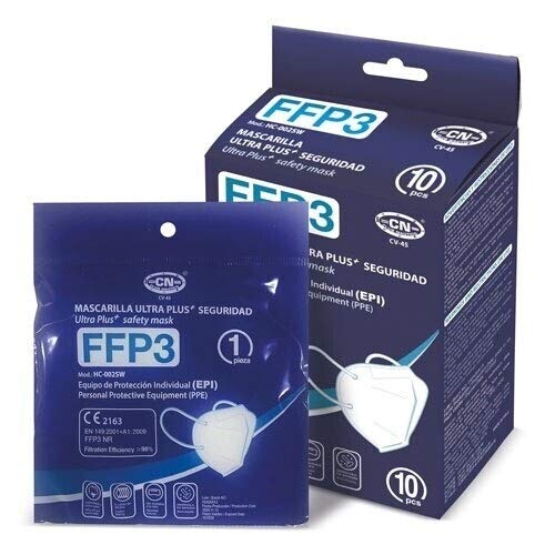 SANIVENDING Mascarilla FFP3 (EPI) 5 capas Premium Homologada CE + Ajustador + Estuche portamascarillas | caja 10 uds blanco SANIVENDING Mascarilla FFP3 (EPI) 5 capas Premium Homologada CE + Ajustador + Estuche portamascarillas | caja 10 uds blanco