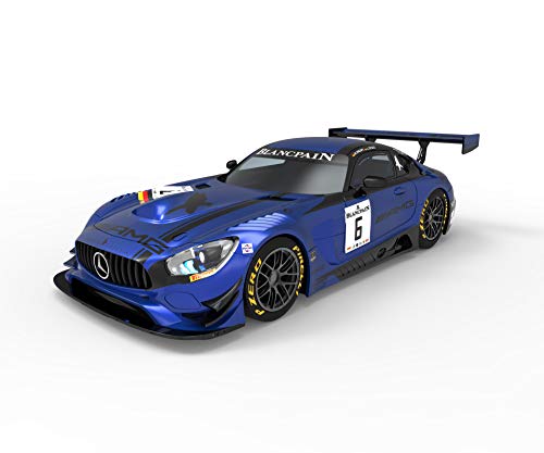 Scalextric-Mercedes AMG GT3 Black Falcon Coche Pista, Color Azul (Scale Competiton Xtreme 1)