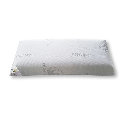 Seasons- Almohada viscoelastica de 70 cms, Antiácaros y Antibacterias , tejido Aloe vera hilo de plata. Doble funda