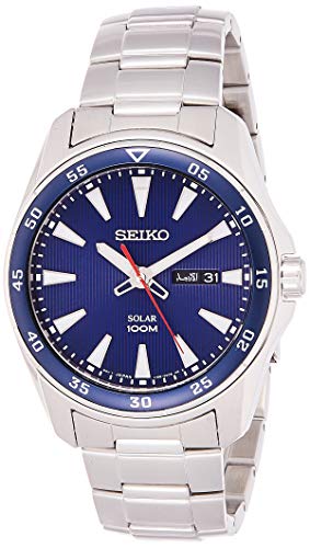 Seiko Reloj Analógico para Hombre de Energía Solar con Correa en Acero Inoxidable SNE391P1