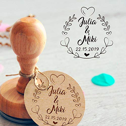 Sello de Boda Personalizado | Ramitas Corazón Sello de Boda Personalizado | Ramitas Corazón