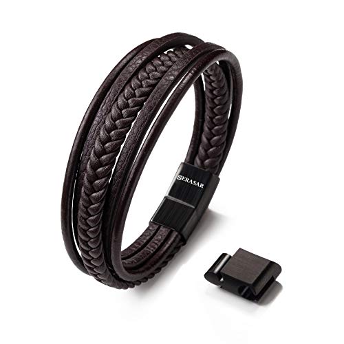 SERASAR 19cm Marrón Pulsera de Cuero Hombre Chico Pulseras Hombres Brazalete Brazaletes Pulso Muñequera Muñequeras Bisuteria Bisutería Joyeria Nudos Cuerda Cuerdas Bracelet Men Jewellery Unisex Ancha SERASAR 19cm Marrón Pulsera de Cuero Hombre Chico Pulseras Hombres Brazalete Brazaletes Pulso Muñequera Muñequeras Bisuteria Bisutería Joyeria Nudos Cuerda Cuerdas Bracelet Men Jewellery Unisex Ancha