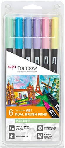Set De 6 Rotuladores Dual Brush Colores Pastel Tombow Set De 6 Rotuladores Dual Brush Colores Pastel Tombow