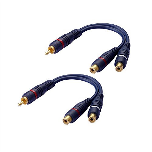 SIENOC 2X RCA Macho a Doble RCA Hembra de 15 cm de Cable de Audio (Azul Marino) SIENOC 2X RCA Macho a Doble RCA Hembra de 15 cm de Cable de Audio (Azul Marino)