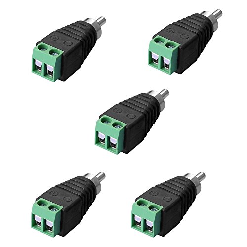 SIENOC 5 x RCA Enchufe Masculino de AV Terminal roscado del Conector enchufable