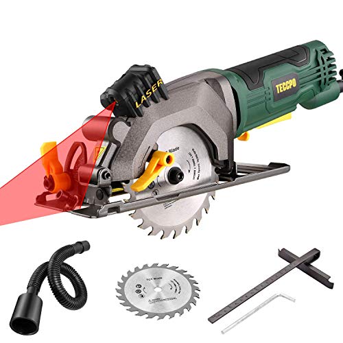 Sierra Circular, TECCPO 480W Mini Sierra Circular, Velocidad 3500RPM, Con Luz Láser, Motor de Cobre Puro, 115mm Diámetro de Hoja de Sierra, Cortar Madera, Ángulo Ajustable a 45 °- TAMS24P … Sierra Circular, TECCPO 480W Mini Sierra Circular, Velocidad 3500RPM, Con Luz Láser, Motor de Cobre Puro, 115mm Diámetro de Hoja de Sierra, Cortar Madera, Ángulo Ajustable a 45 °- TAMS24P …