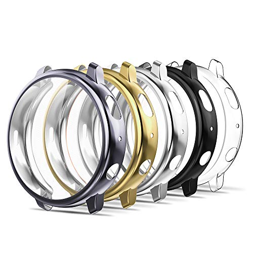 Simpeak 5-Packs Funda Compatible con Samsung Galaxy Watch Active 2 44mm, Funda Compatible con Samsung Active 2 44mm Slim Suave TPU Reemplazo Protector - Negro/Gris/Oro/Transparente/Plata Simpeak 5-Packs Funda Compatible con Samsung Galaxy Watch Active 2 44mm, Funda Compatible con Samsung Active 2 44mm Slim Suave TPU Reemplazo Protector - Negro/Gris/Oro/Transparente/Plata