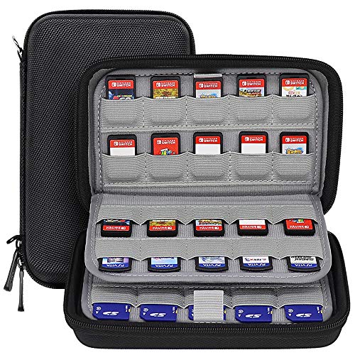 Sisma Funda de juegos para guardar 80 cartuchos Nintendo Switch PS Vita o Tarjetas SD - Estuche cartuchos juego - color negro