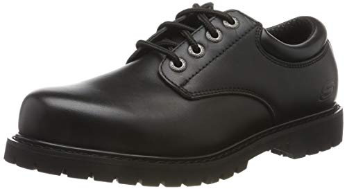 Skechers Cottonwood-Elks, Zapatos de Cordones Oxford Hombre, Negro (BLK Black Leather), 42 EU