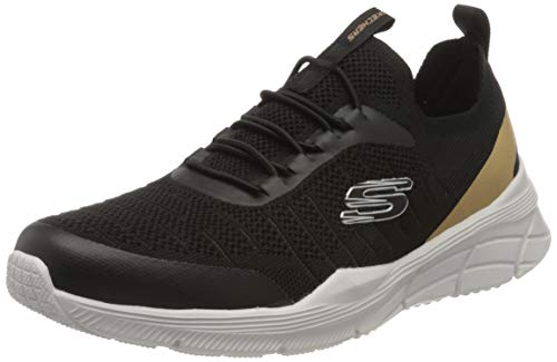 Skechers Equalizer 4.0, Zapatillas Hombre, Ribete sintético Negro de Malla Negra, 42 EU