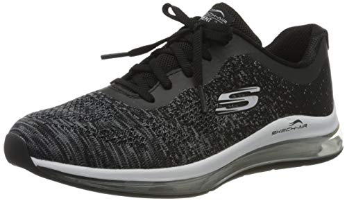 Skechers Skech-Air Element 2.0-Dance T, Zapatillas Mujer, Negro (Black & White Knit Mesh/Silver Trim BKW), 38 EU