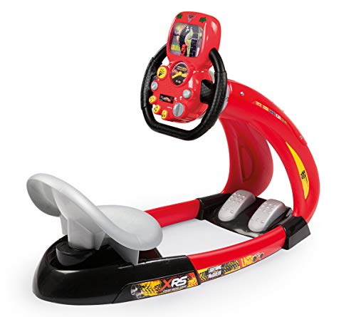 Smoby - Cars XRS V8 Driver + Soporte para Smartphone - Simulador de conducción para niños - Volante electrónico - Sonidos y Luces - 370215