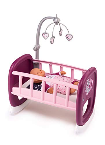 Smoby-Cuna Baby Nurse para muñecos bebé 220343 móvil, Color Rosa