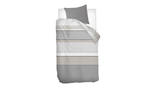 Snoozing Verona - Juego de Cama (Franela, Funda de edredón de 200 x 200 cm y 2 Fundas de Almohada de 60 x 70 cm), Color Gris Snoozing Verona - Juego de Cama (Franela, Funda de edredón de 200 x 200 cm y 2 Fundas de Almohada de 60 x 70 cm), Color Gris
