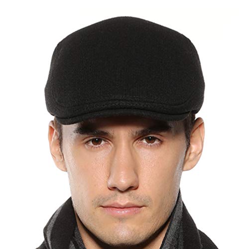 SOIMISS Gorra de Boina Plana de Lana para Hombre Gorra de Vendedor de Periódicos Ivy Ajustable