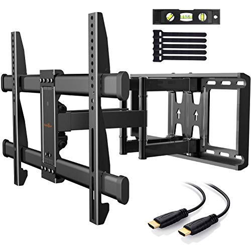 Soporte TV de Pared Articulado Inclinable y Giratorio para Pantallas de 37-75 Pulgadas, hasta 60 kg, MAX VESA 600x400mm, Cable HDMI Y Nivel de Burbuja Incluidos